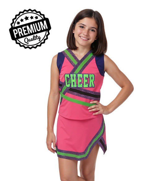 Girls Cutie Pie Authentic Collegiate Quality Cheerleader Uniform Halloween Costume